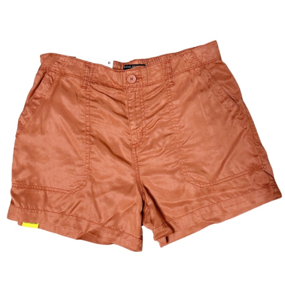 NWT Social Standard by Sanctuary Fortune Tencel Utility Shorts Rust Orange Med